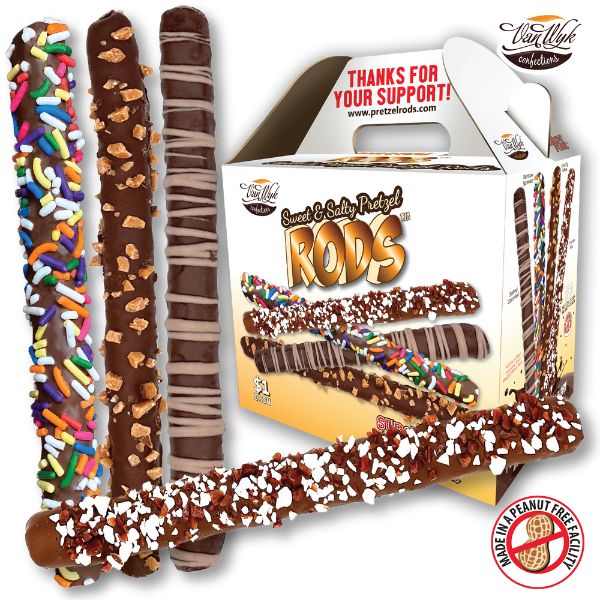 $1 Chocolate-Covered Pretzel Rod Fundraiser